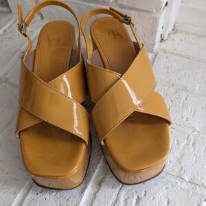 Women's Yellow Patent Leather Sandals